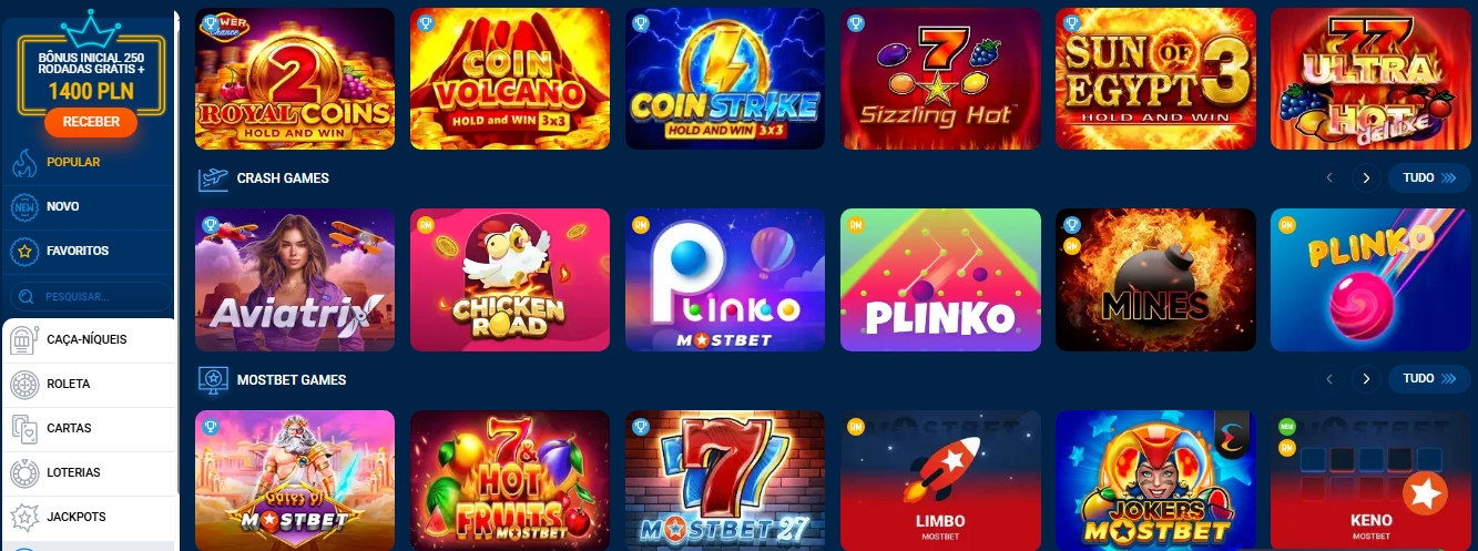 mostbet apk jogos